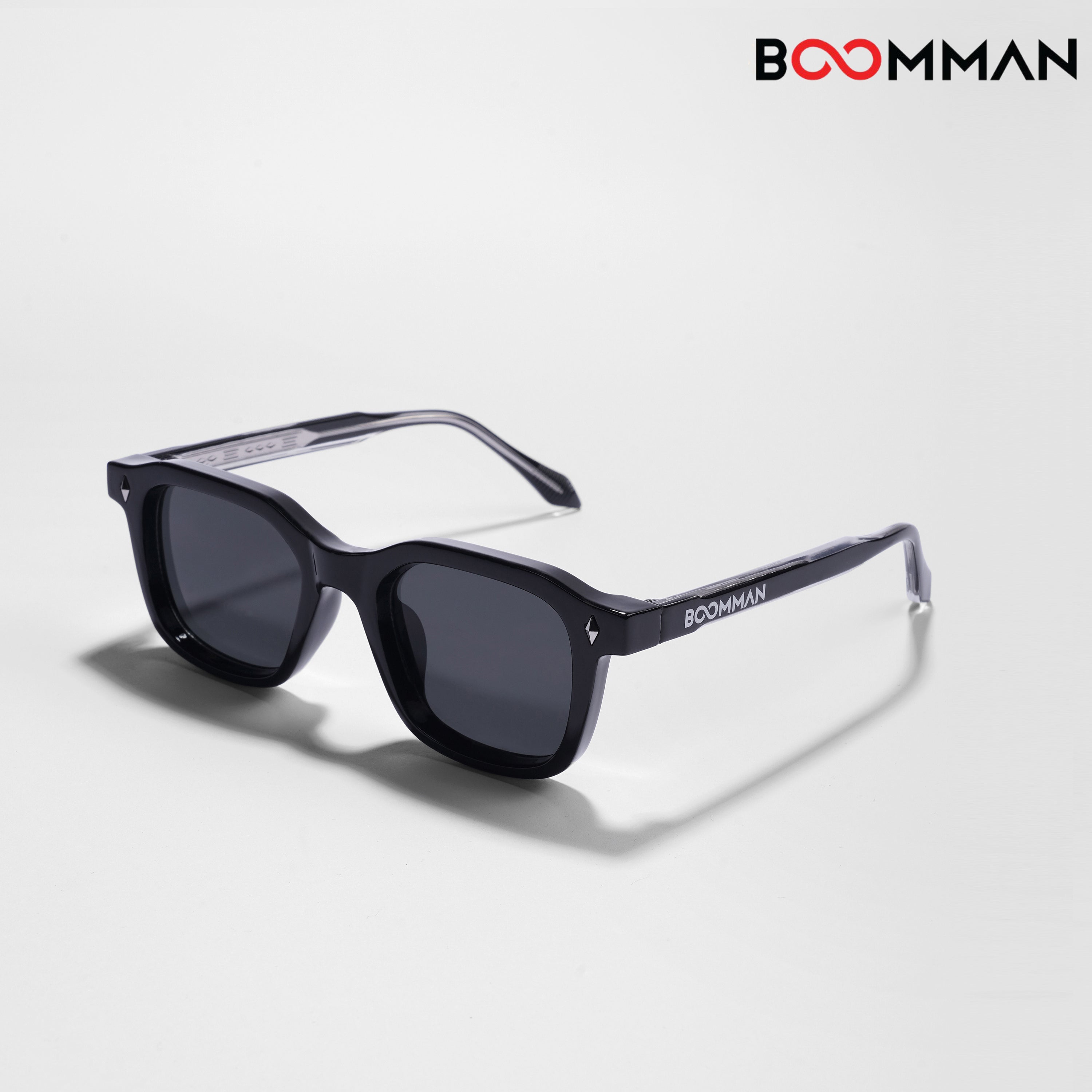 Urban Stealth - Crystal Black Square Sunglasses (Unisex)