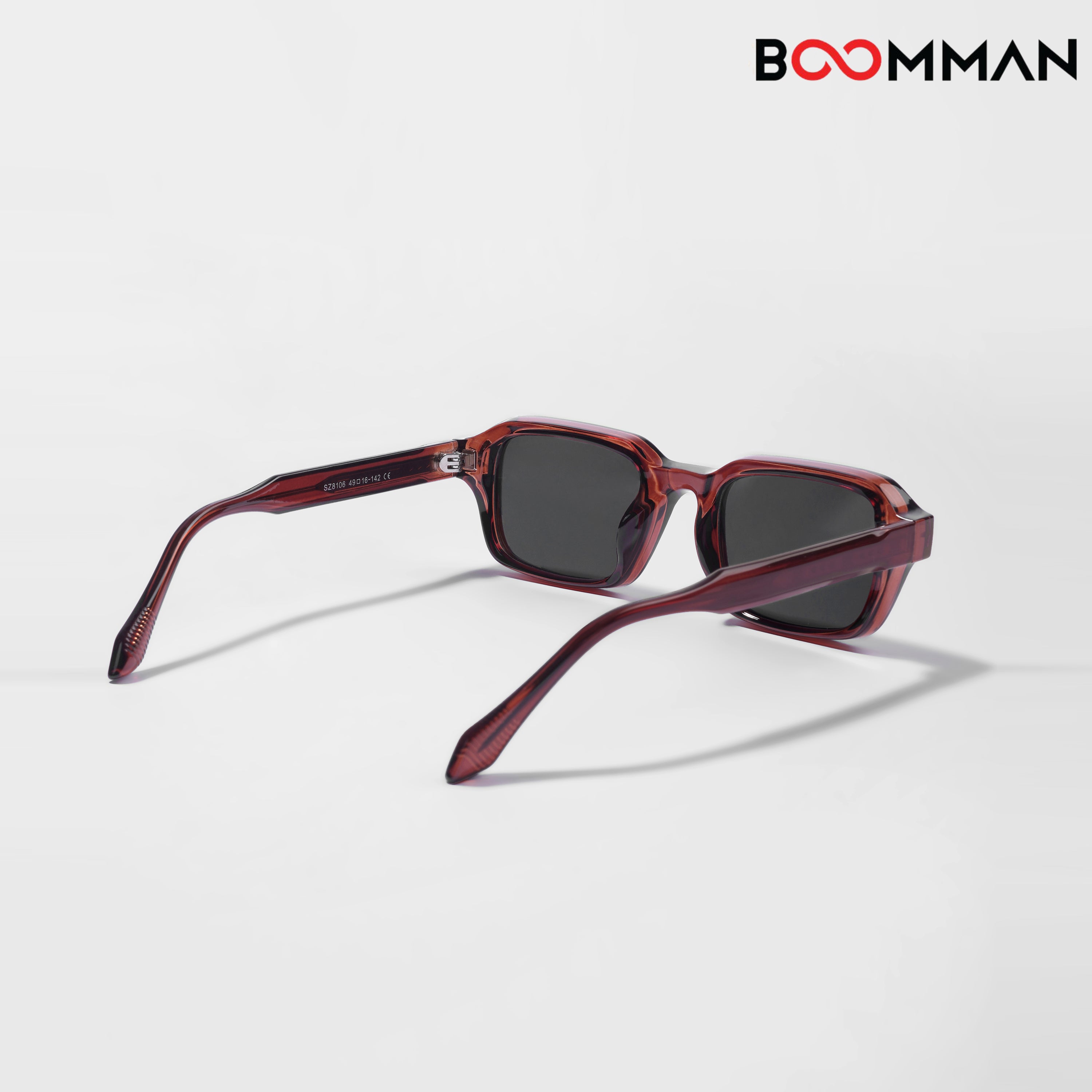 Vintage Ember Brown Black Square Sunglasses (Unisex)