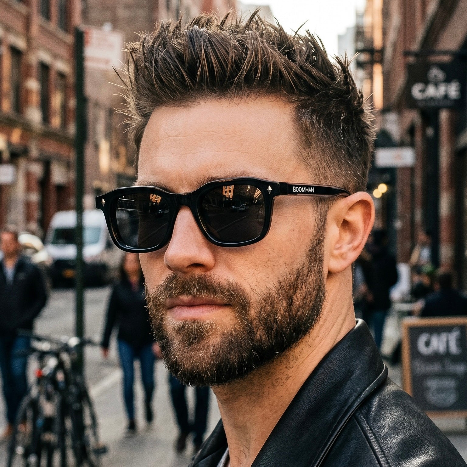 Urban Stealth - Crystal Black Square Sunglasses (Unisex)