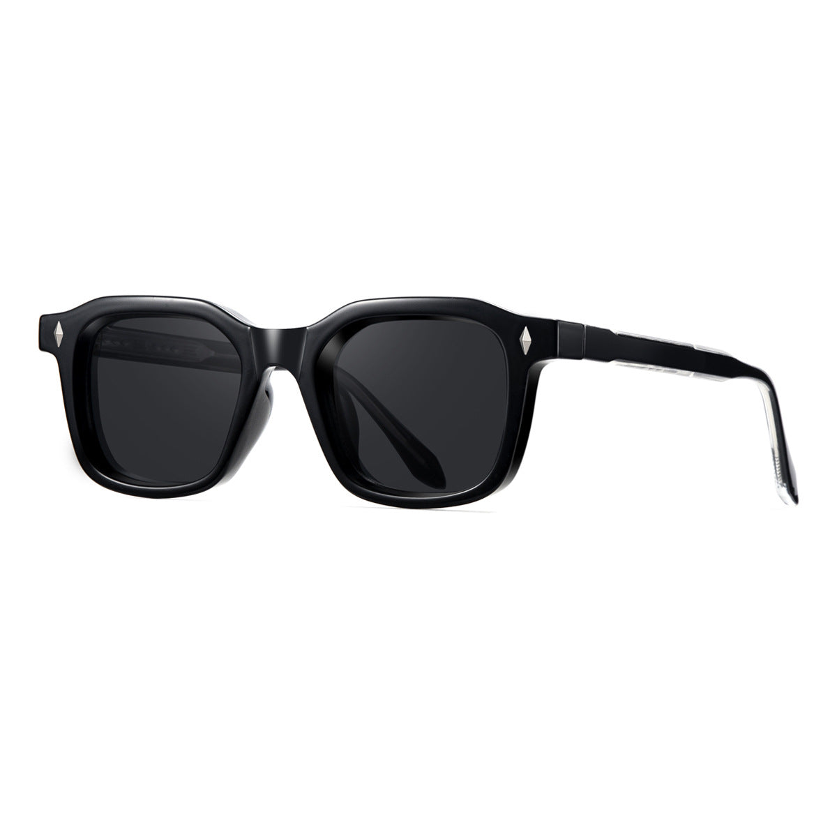 Urban Stealth - Crystal Black Square Sunglasses (Unisex)
