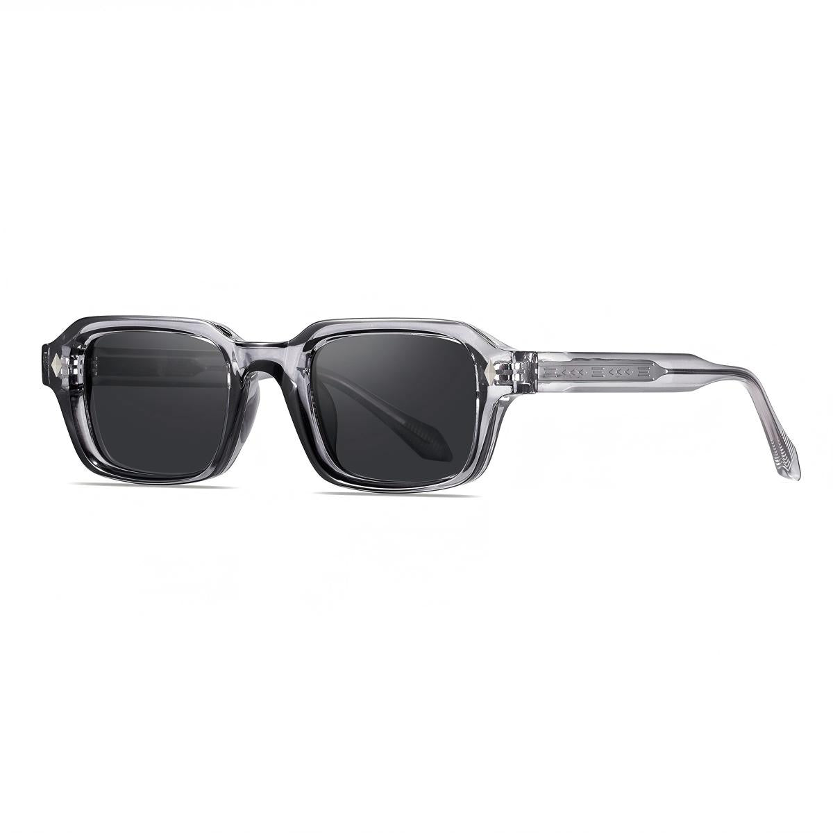 CrystalGraph Square Grey Black Sunglasses (Unisex)
