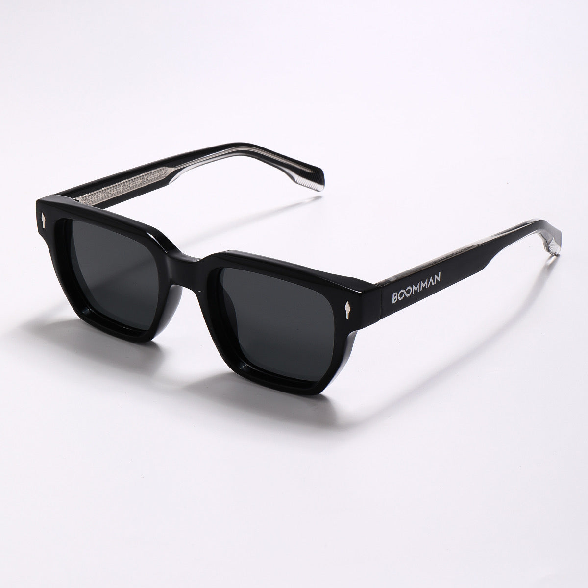 Monaco Noir Crystal Black Polarized Square Sunglass
