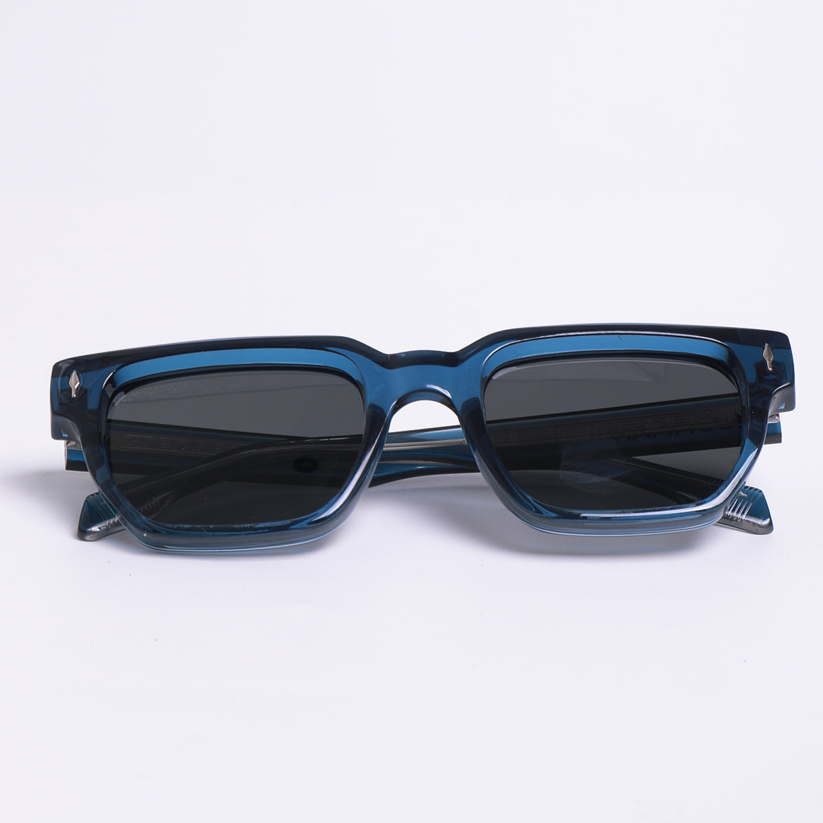 Monaco Blue Crystal Shadow Polarized Square Sunglass