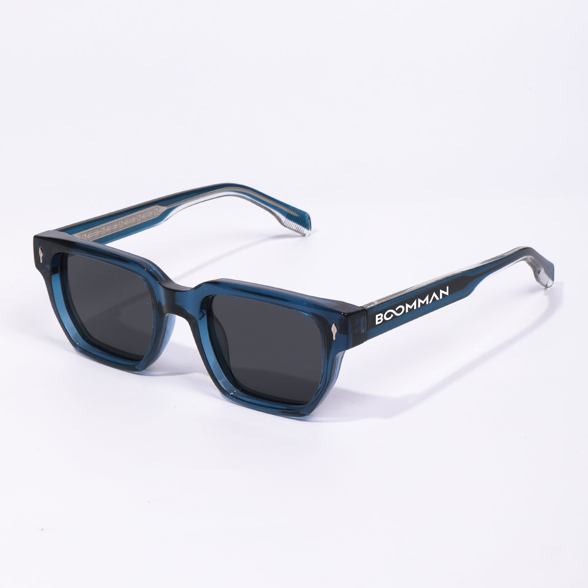 Monaco Blue Crystal Shadow Polarized Square Sunglass