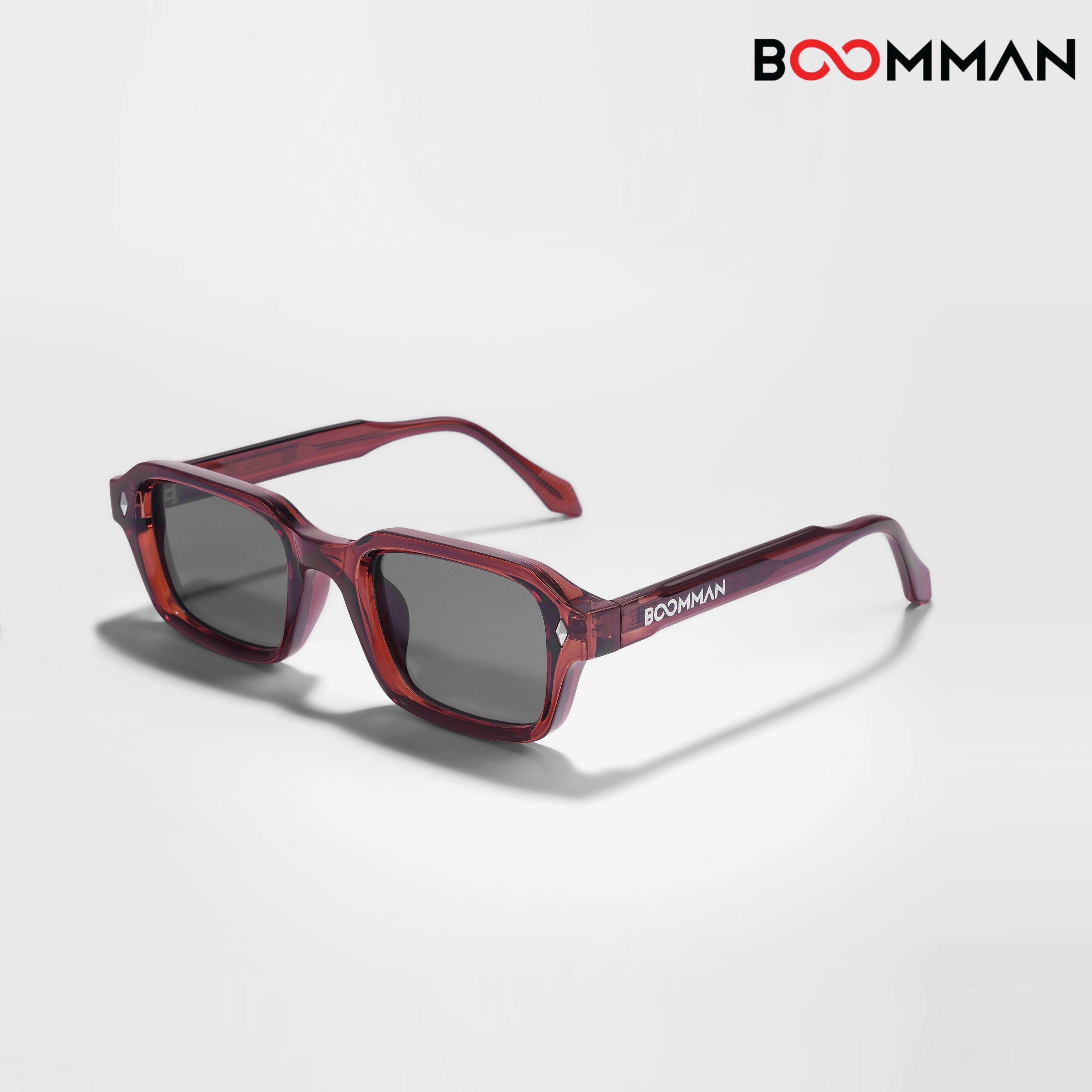 Vintage Ember Brown Black Square Sunglasses (Unisex)