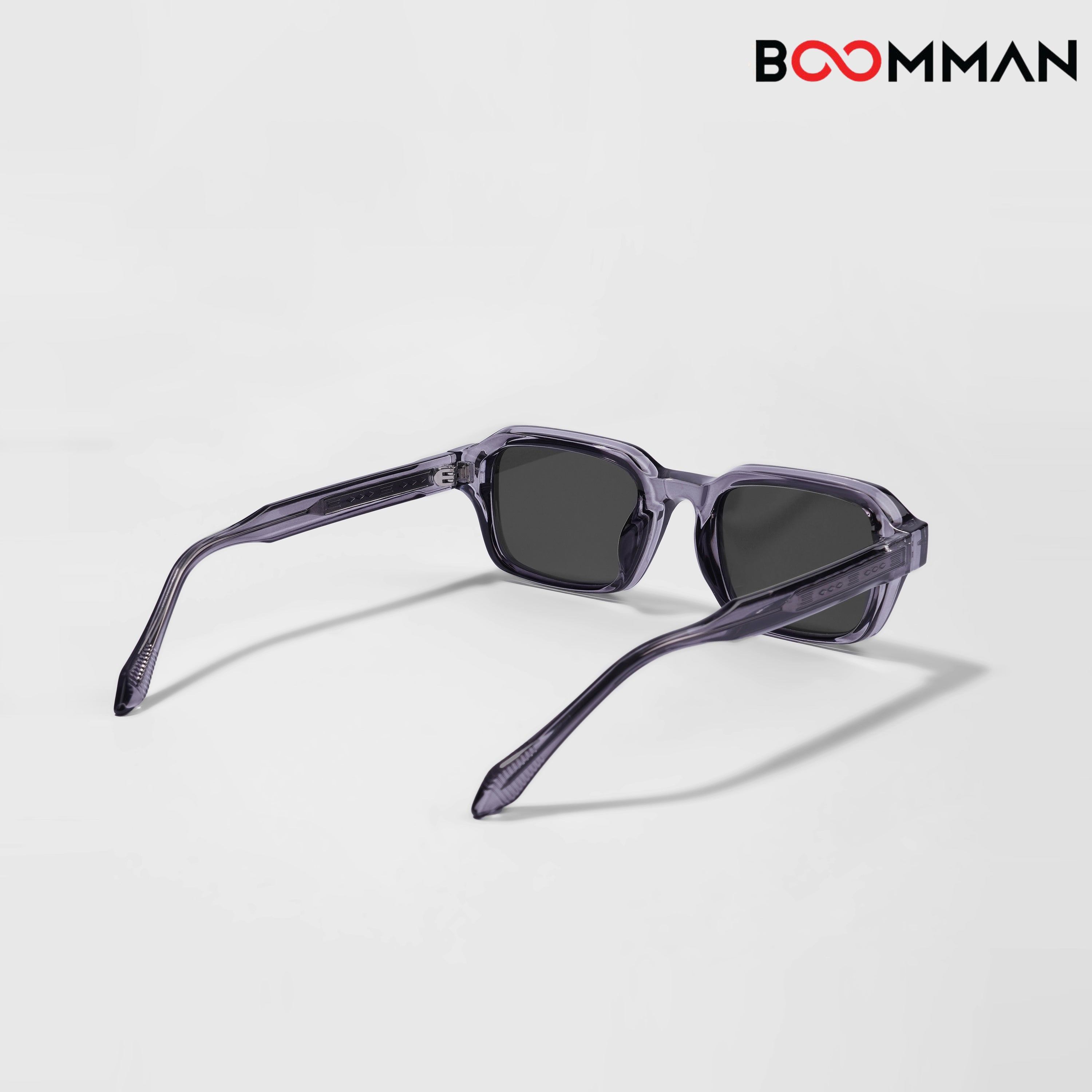 CrystalGraph Square Grey Black Sunglasses (Unisex)