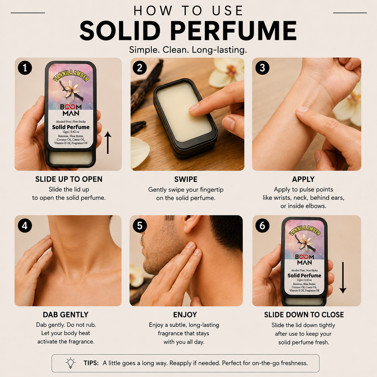 Vanilla Amber Solid Perfume ( Unisex )