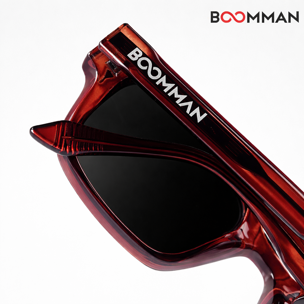 Vintage Ember Brown Black Square Sunglasses (Unisex)